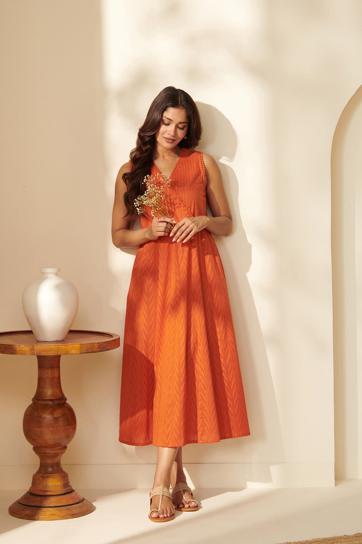 Roza Farheen Orange Dress