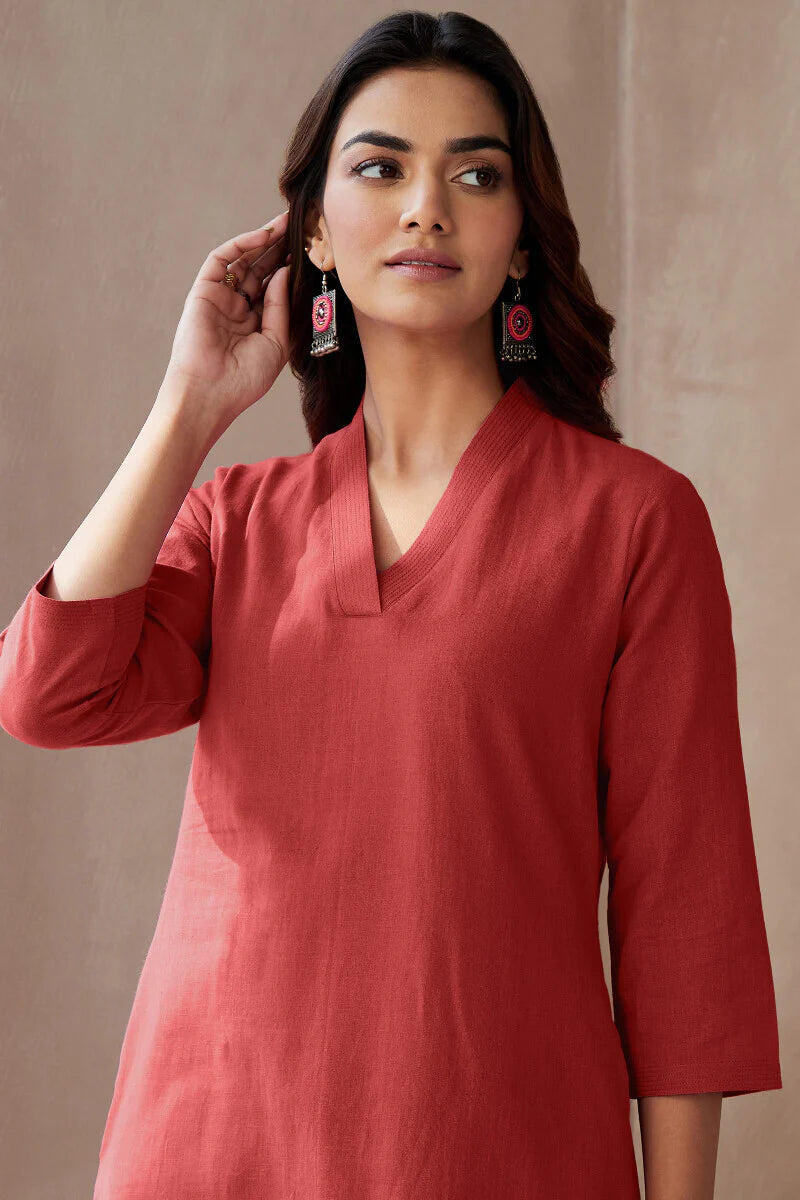 Surplus: Roza Zoya Brick Red Kurta