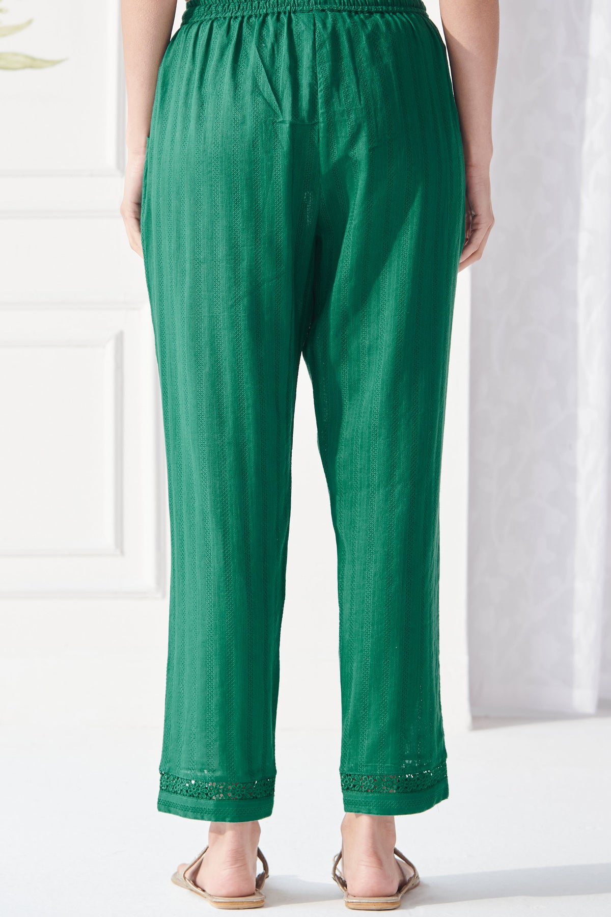 Roza Naaz Green Narrow Pants