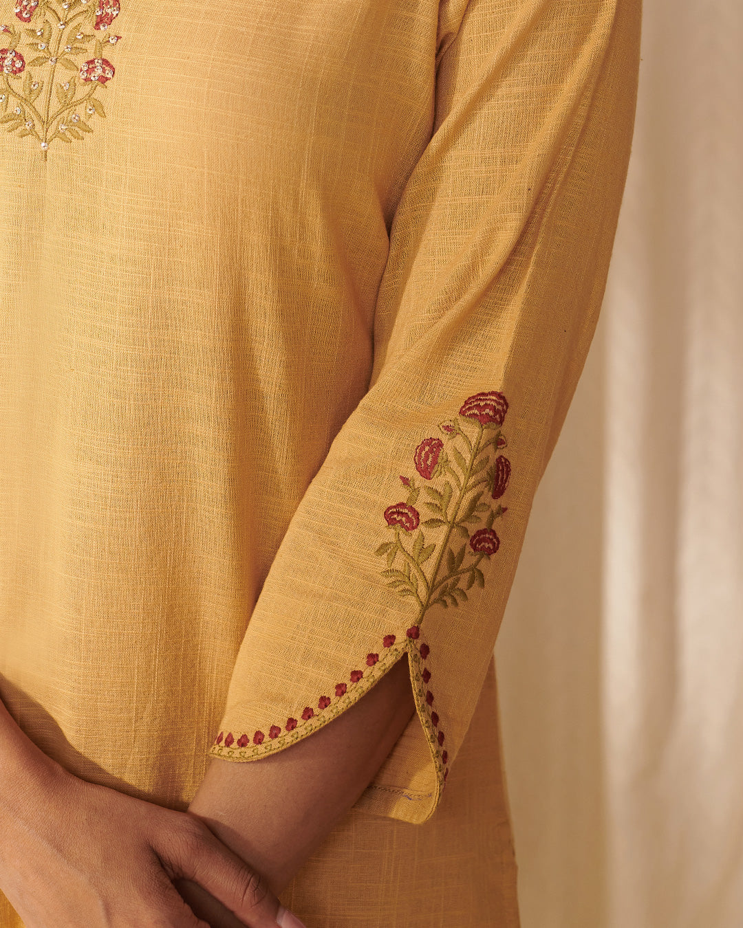 Mehraab Ameera Straw Yellow Kurta