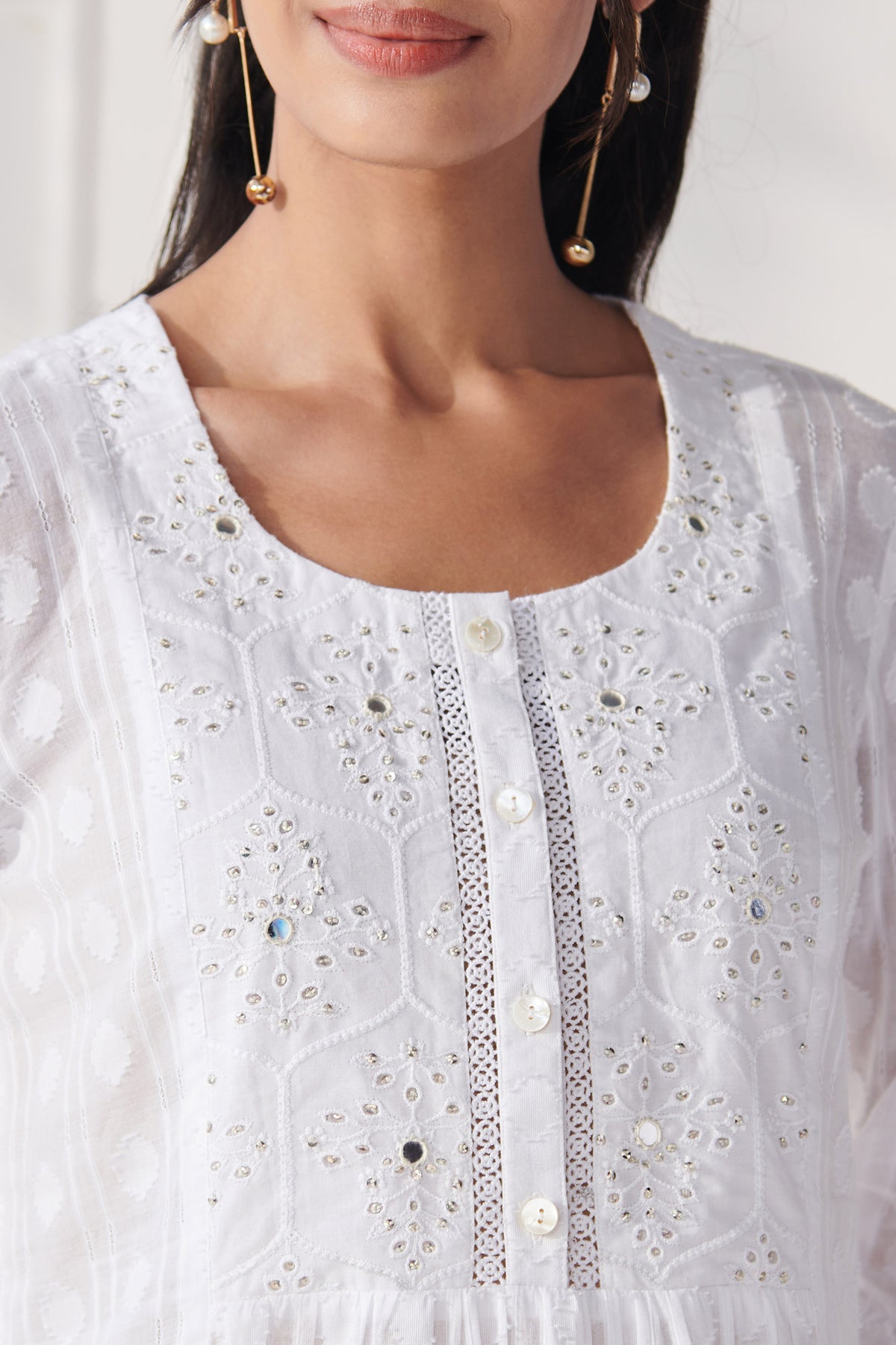 Raahat Gulnaaz White Kurta