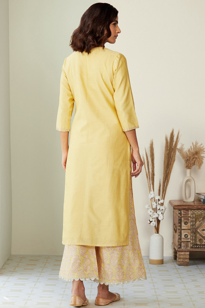 Mehrunissa Zeinab Yellow Chanderi Kurta