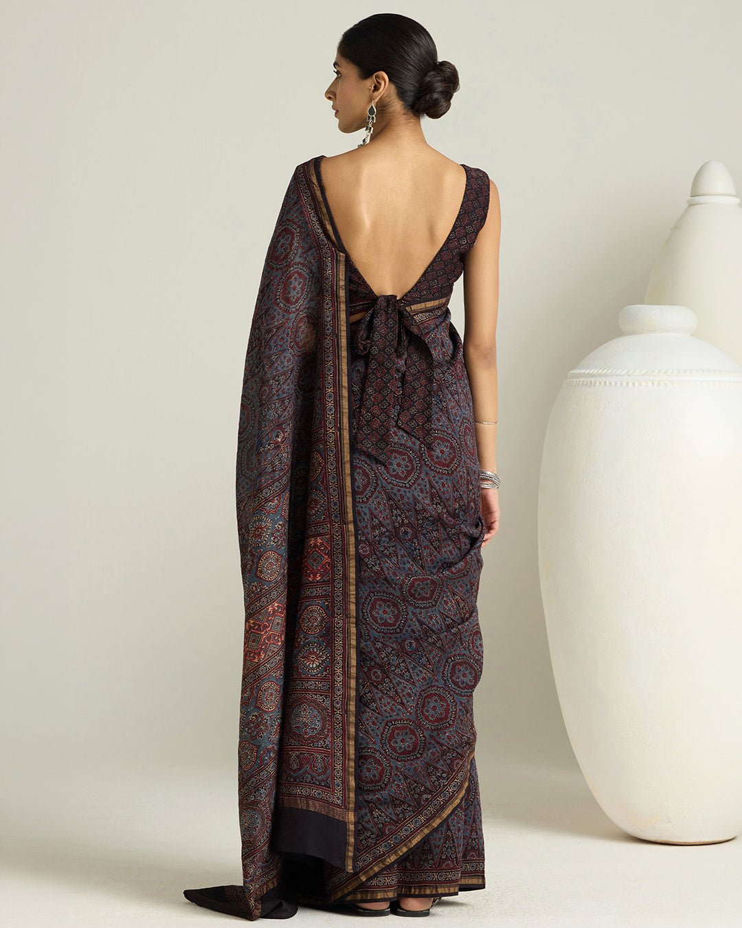 Sehra Mahzarin Ajrakh Chanderi Saree