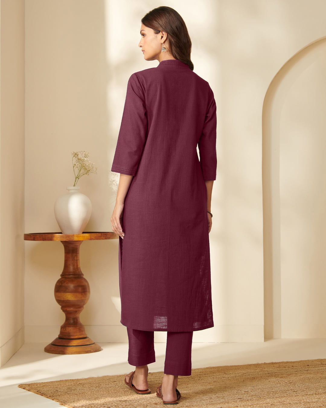 Roza Wahida Burgundy Kurta