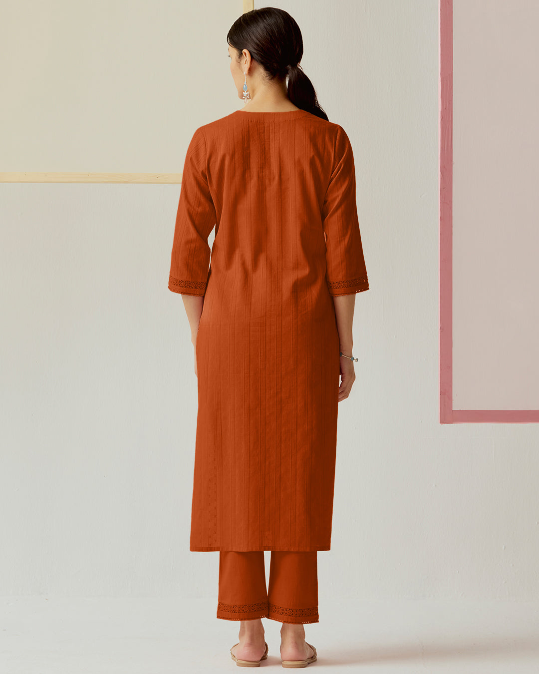 Roza Farhat Rust Orange Kurta