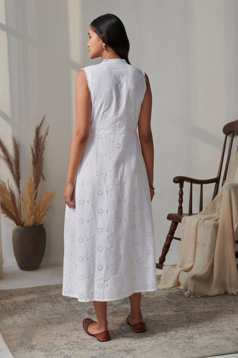 Raahat Maira White Schiffli Dress