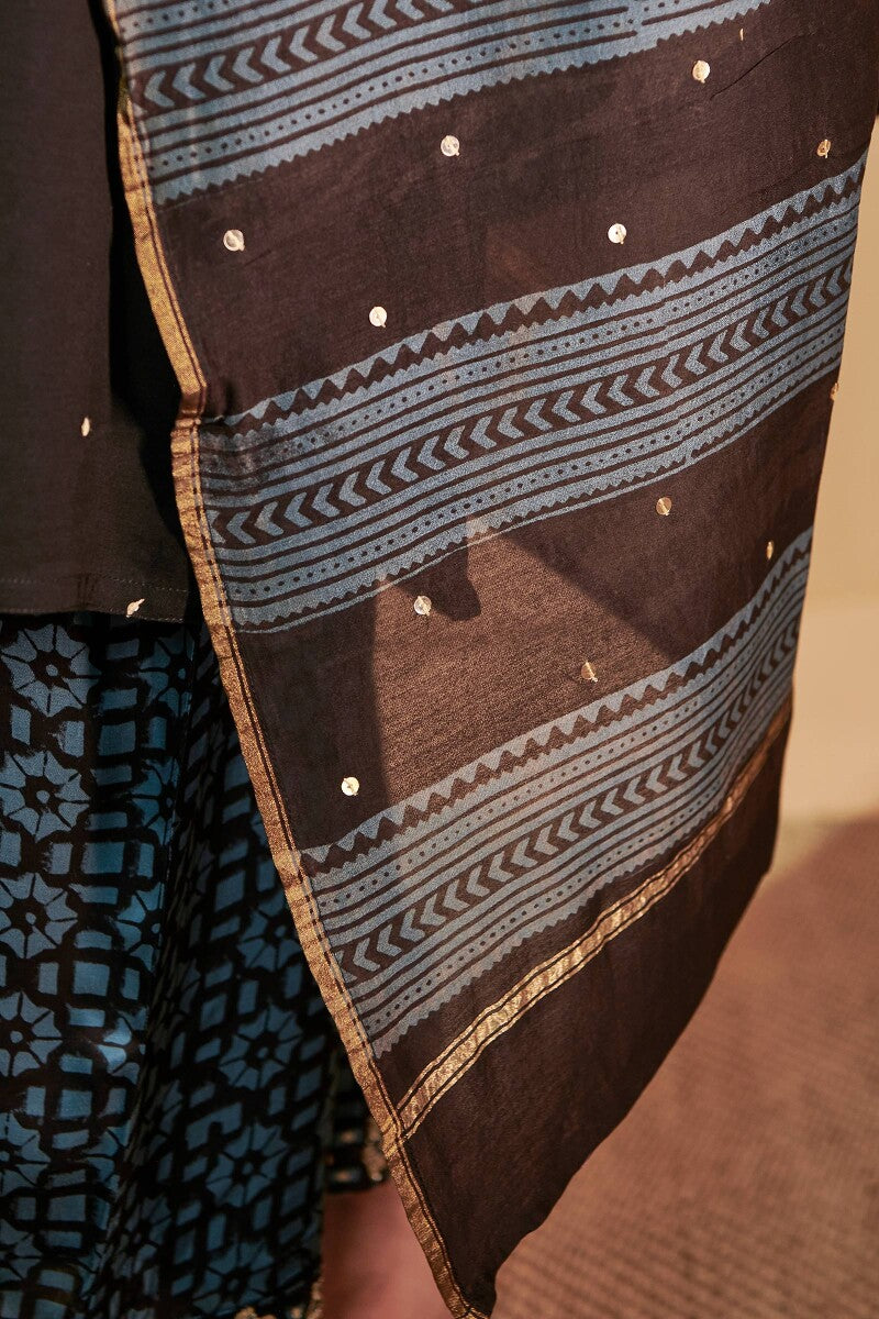Shirin Zaira Ajrak Chanderi Dupatta