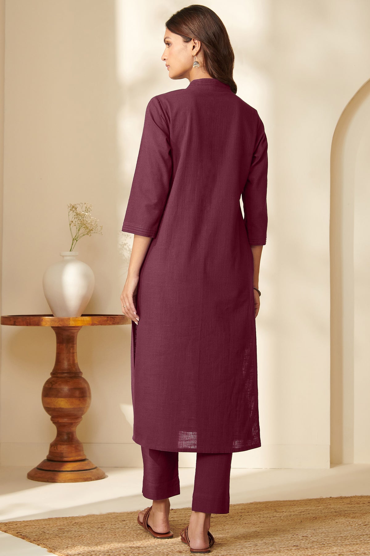 Roza Wahida Burgundy Kurta