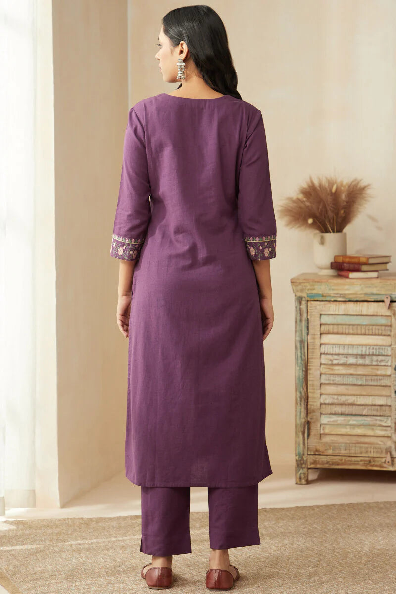 Surplus: Roza Zoya Dark Purple Kurta