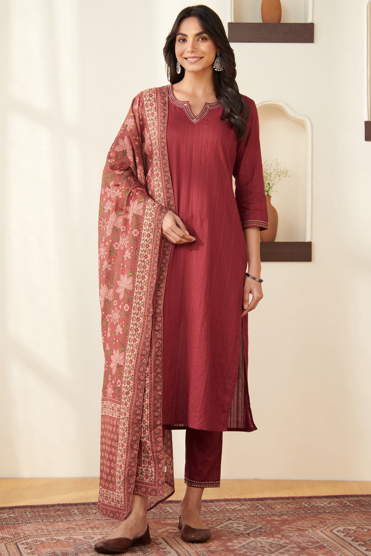 Roza Razia Maroon Kurta