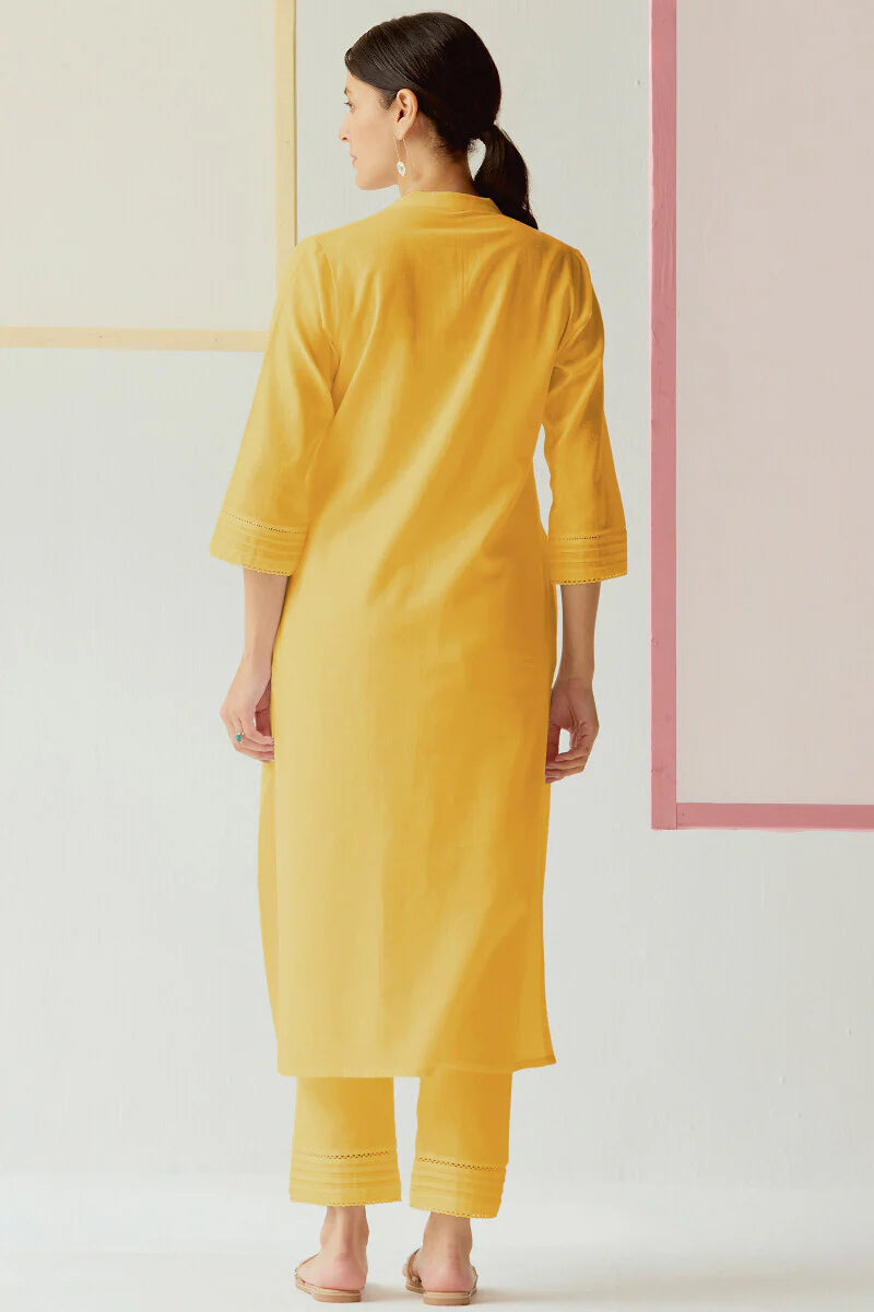 Surplus: Roza Nida Lemon Yellow Kurta