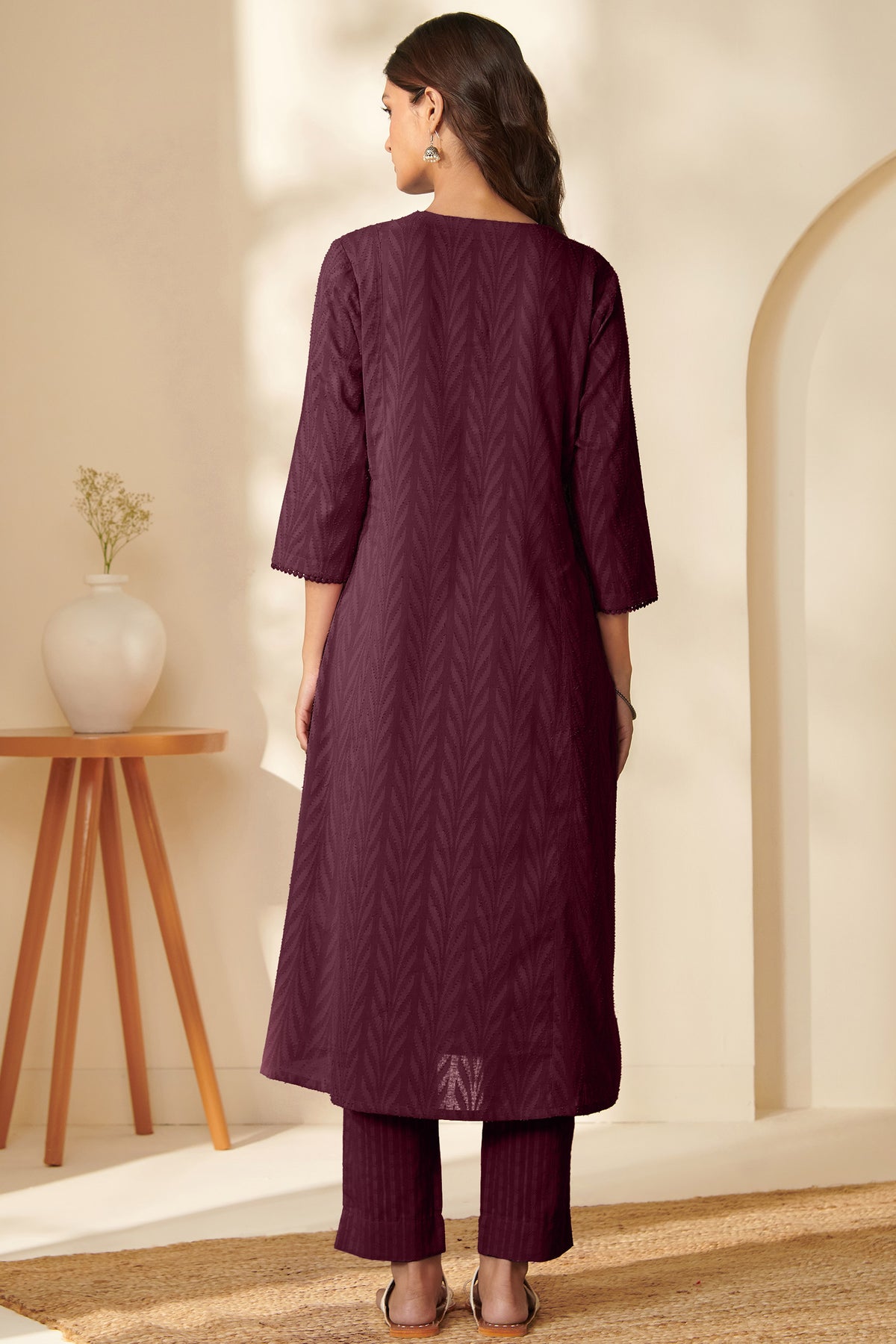 Roza Fariah Wine Kurta