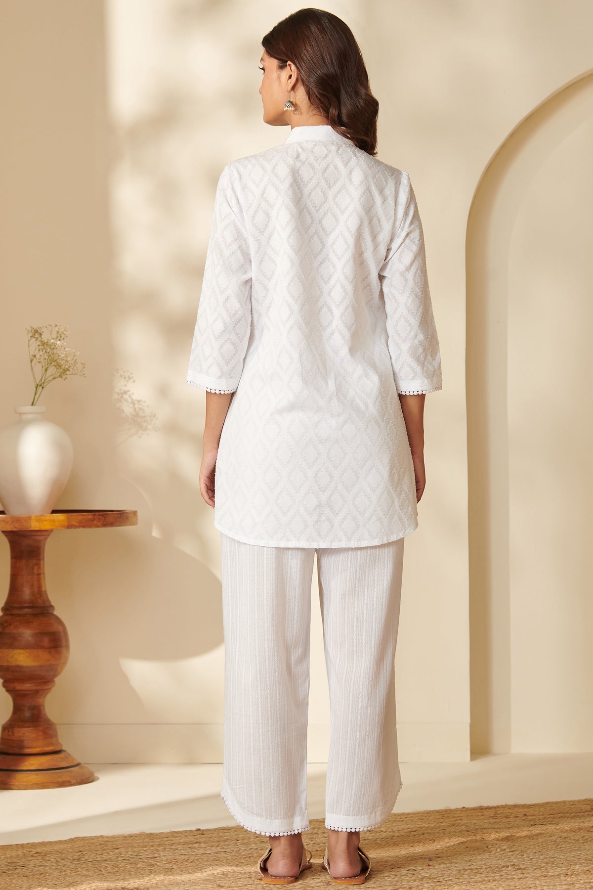 Roza Bahar White Co-Ord Set