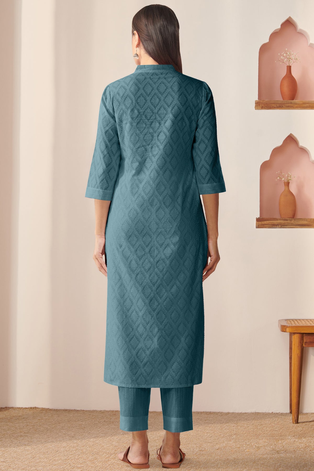 Surplus: Roza Azarin Vintage Blue Kurta