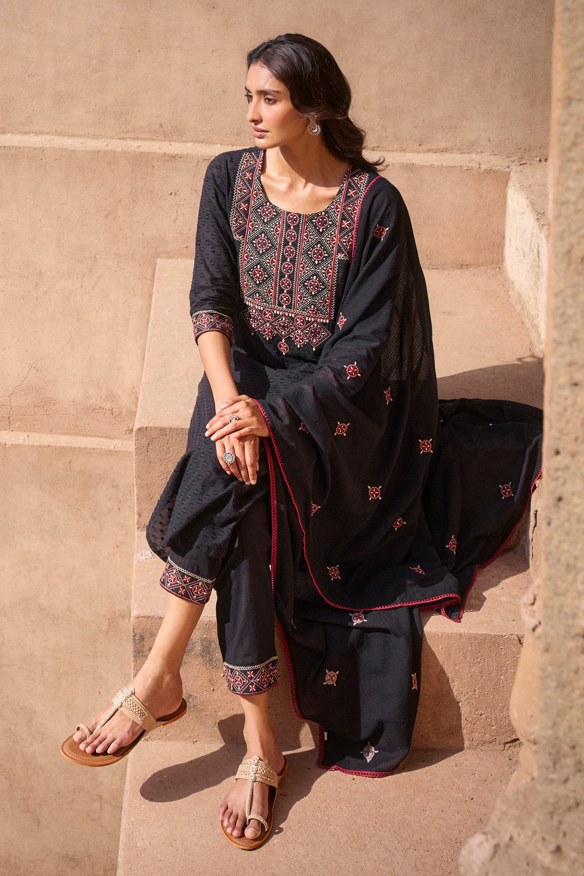 Mehraab Safiya Black Kurta