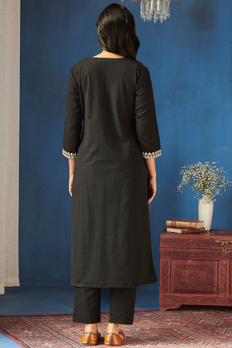 Mirza Jannat Black Kurta