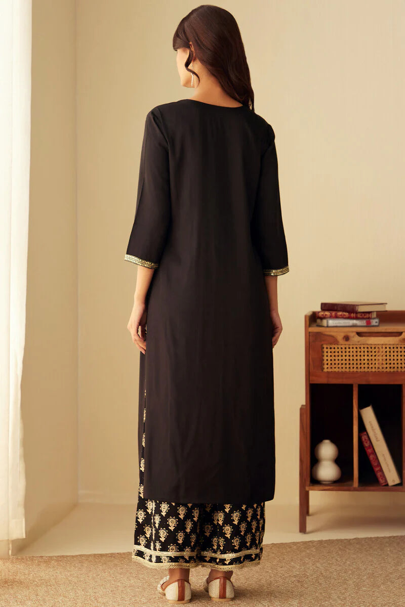 Mehrunissa Seher Black Modal Kurta