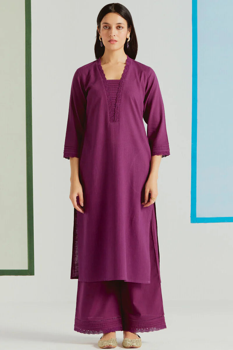 Surplus: Roza Sehreen Wine Kurta