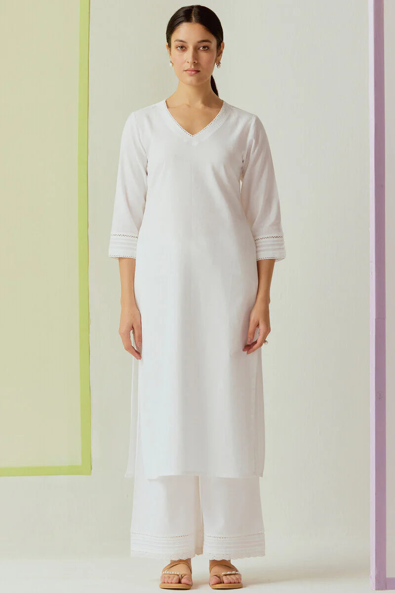 Surplus: Roza Sahira White Kurta
