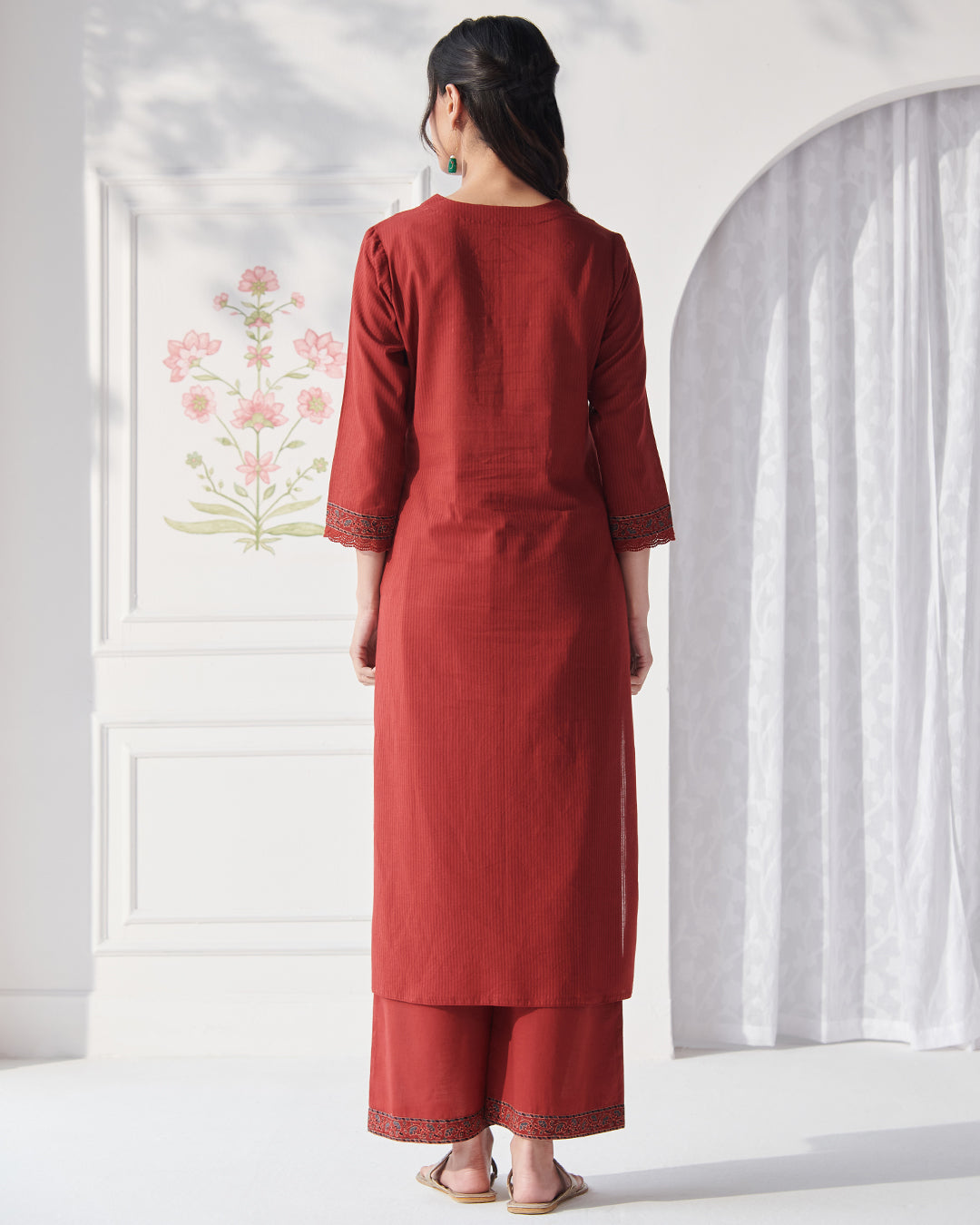 Sehra Amyra Red Ajrak Kurta