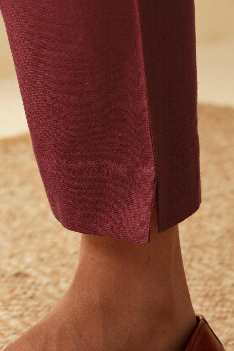 Roza Seher Red Narrow Pants