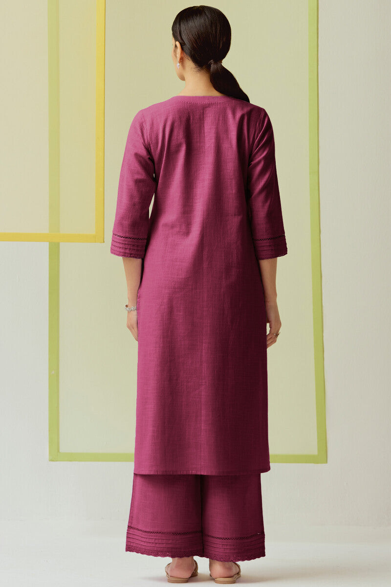 Roza Sahira Wine Kurta