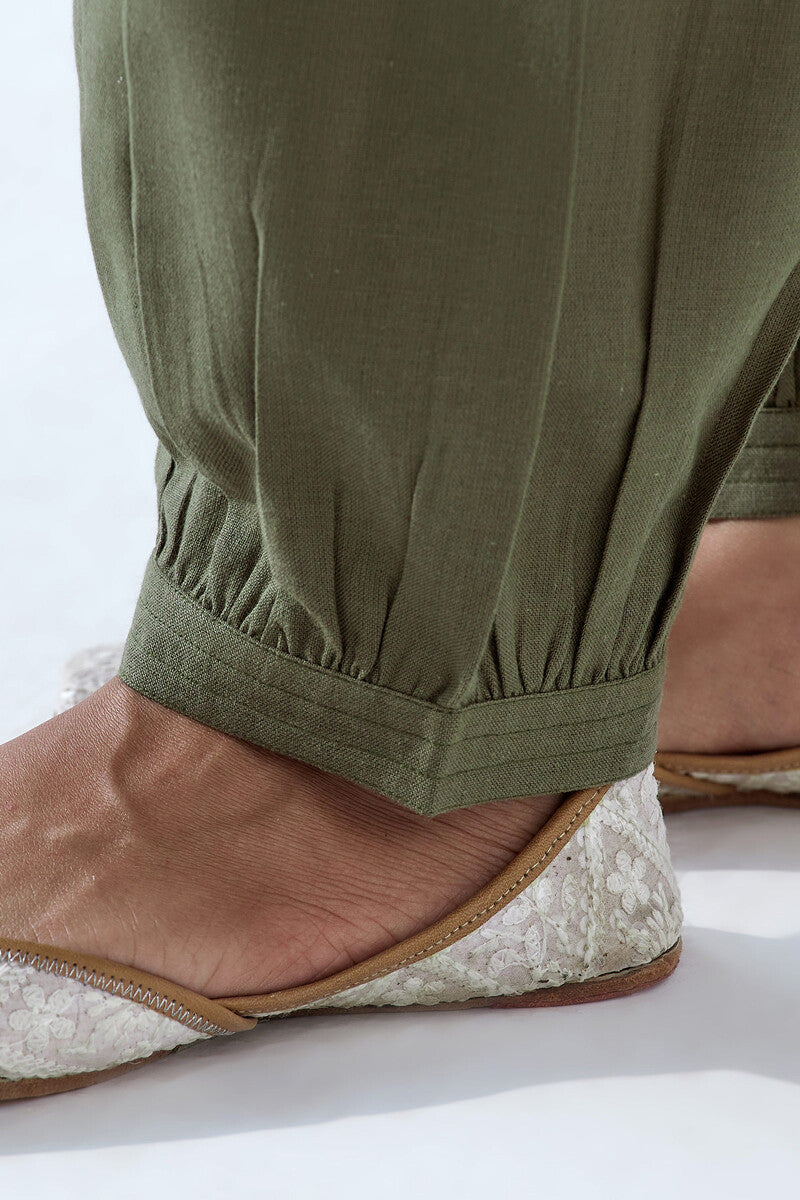 Nasrine Rehmat Olive Green Izhaar Pants