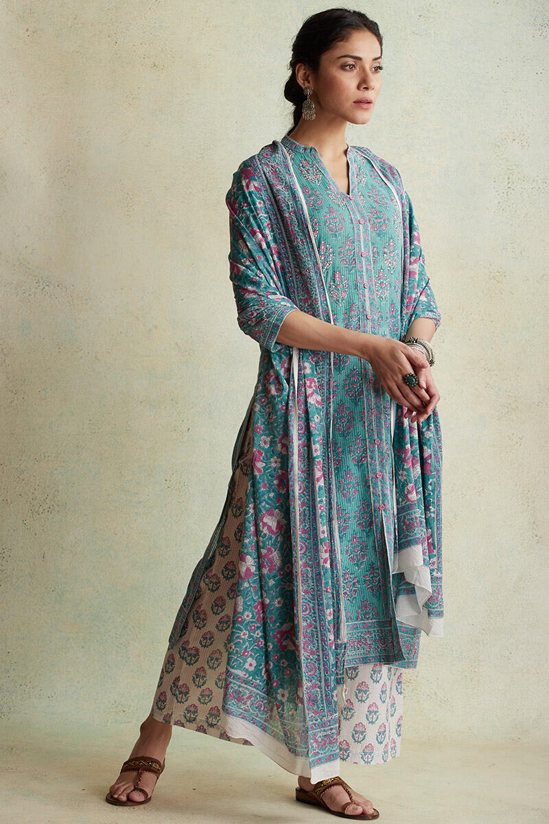 Anahita Farzin Block Printed Mul Dupatta