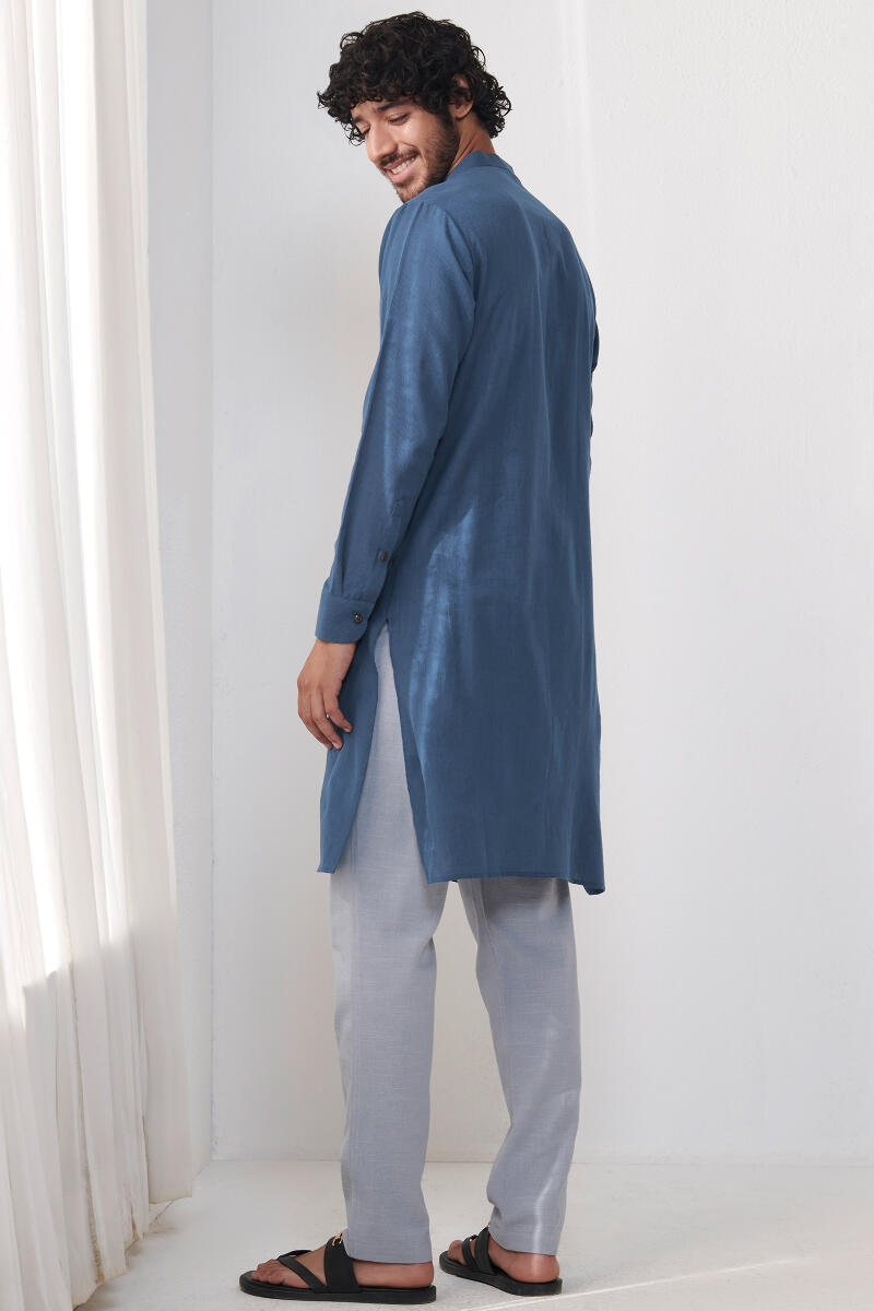 Zaid Blue Handloom Kurta