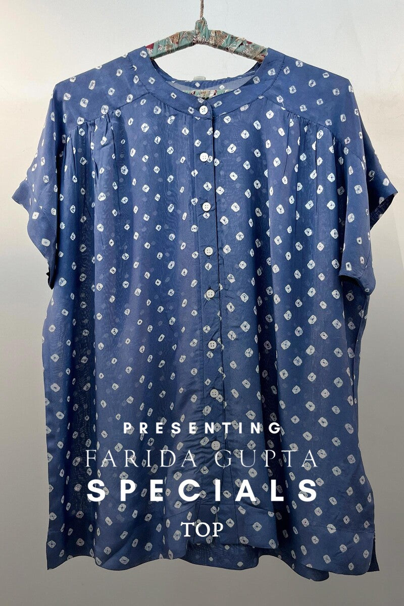 FG Specials: 1 of 1- Hand Block-Printed Modal Top - Size L