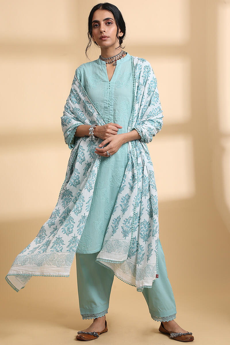 Falak Sea Green Short Kurta