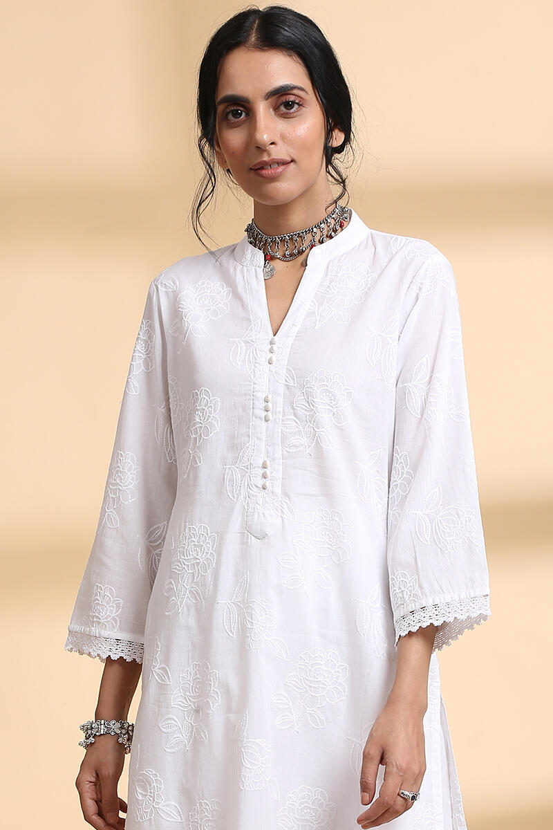 Falak White Short Kurta