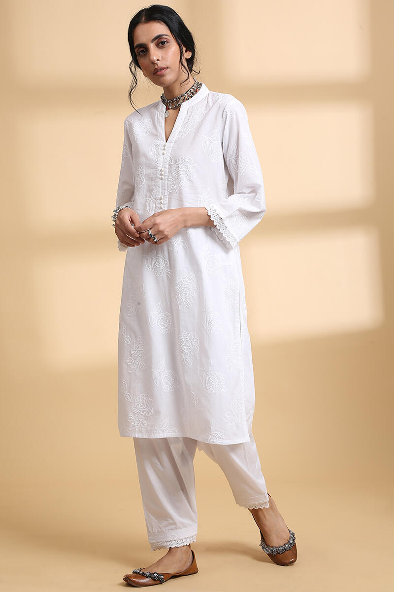 Falak White Short Kurta