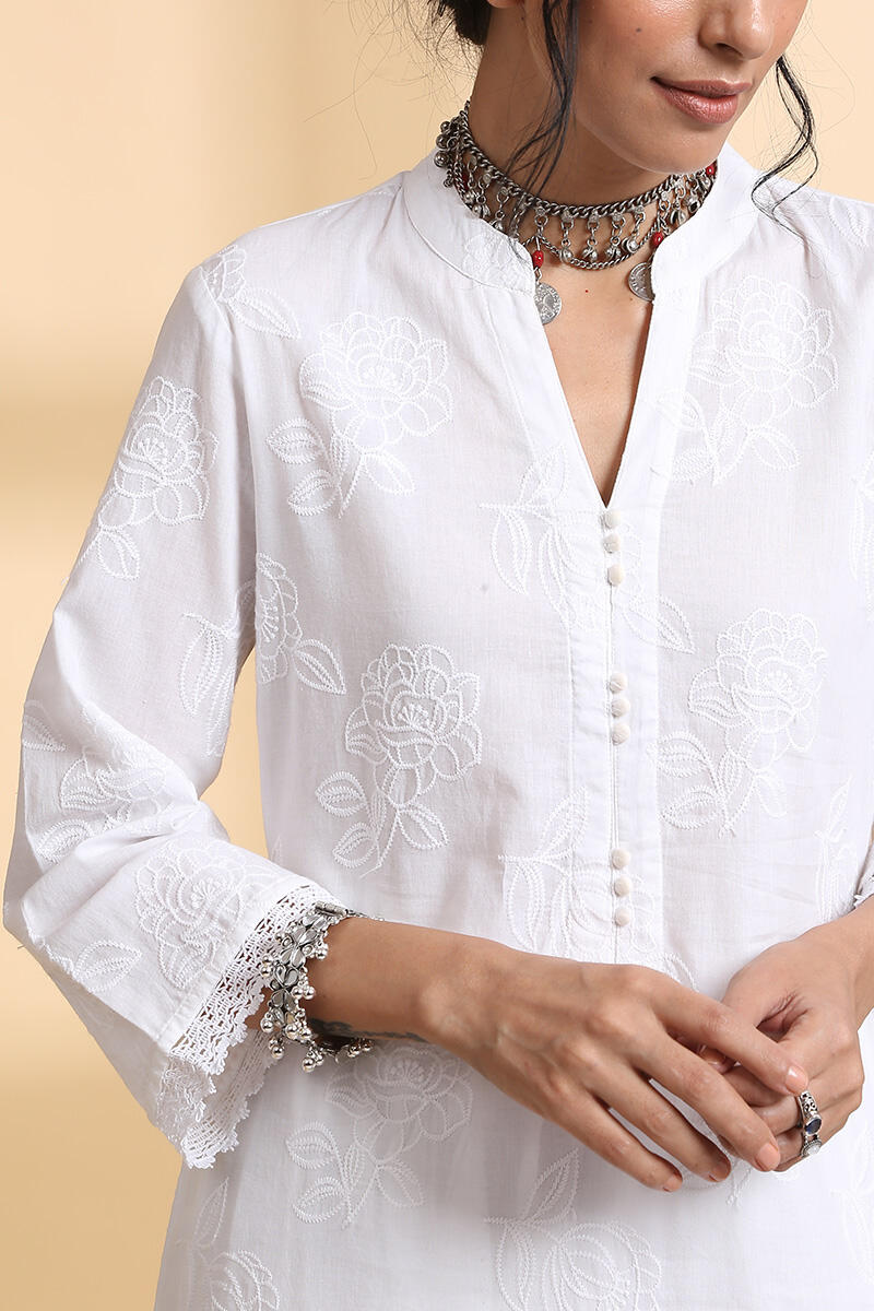 Falak White Short Kurta