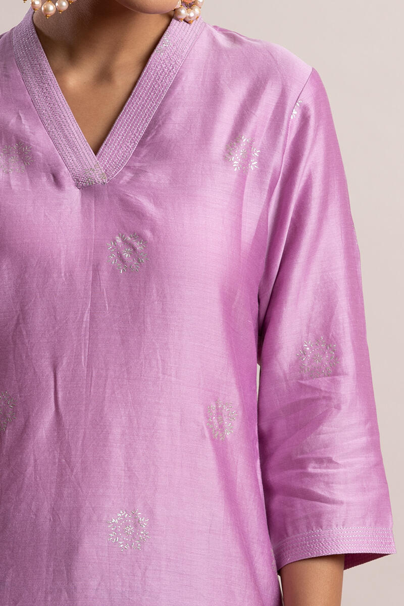 Gul Bano Lavender Chanderi Kurta