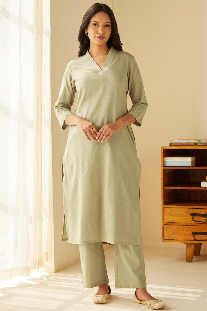 Roza Dahlia Beige Kurta