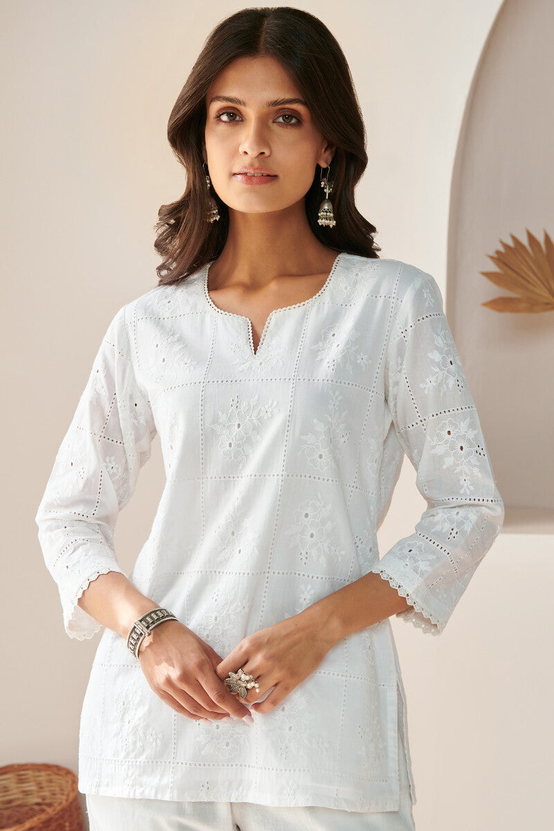 Raahat Zeenat Schiffli Top