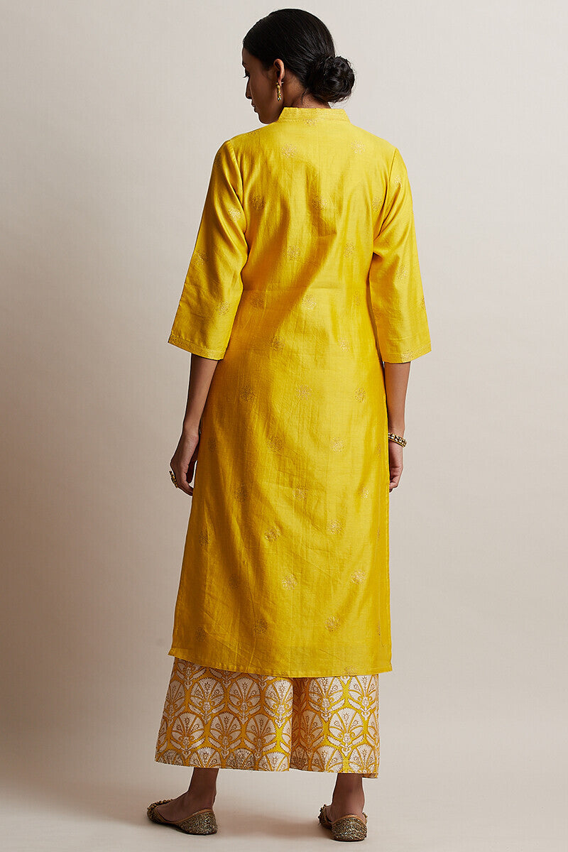 Gul Bano Yellow Chanderi Kurta