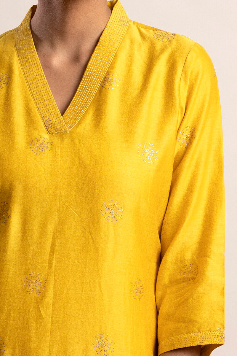 Gul Bano Yellow Chanderi Kurta