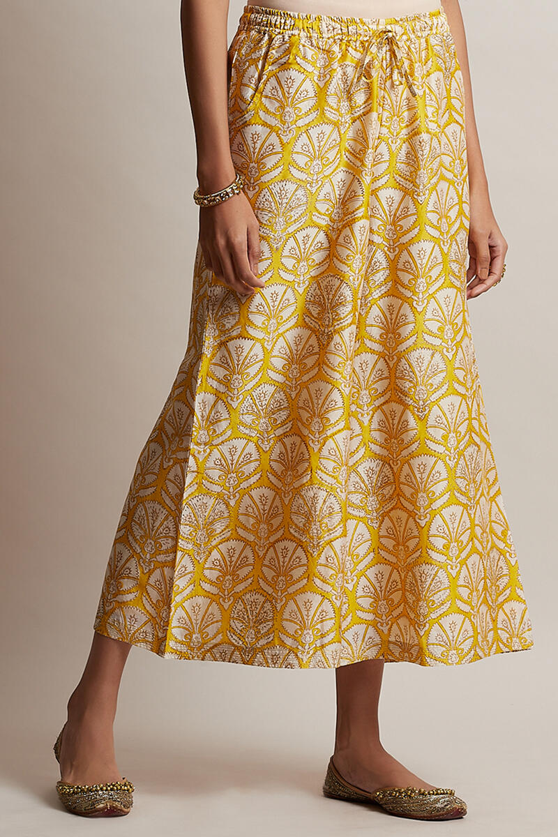 Gul Bano Yellow Chanderi Palazzo