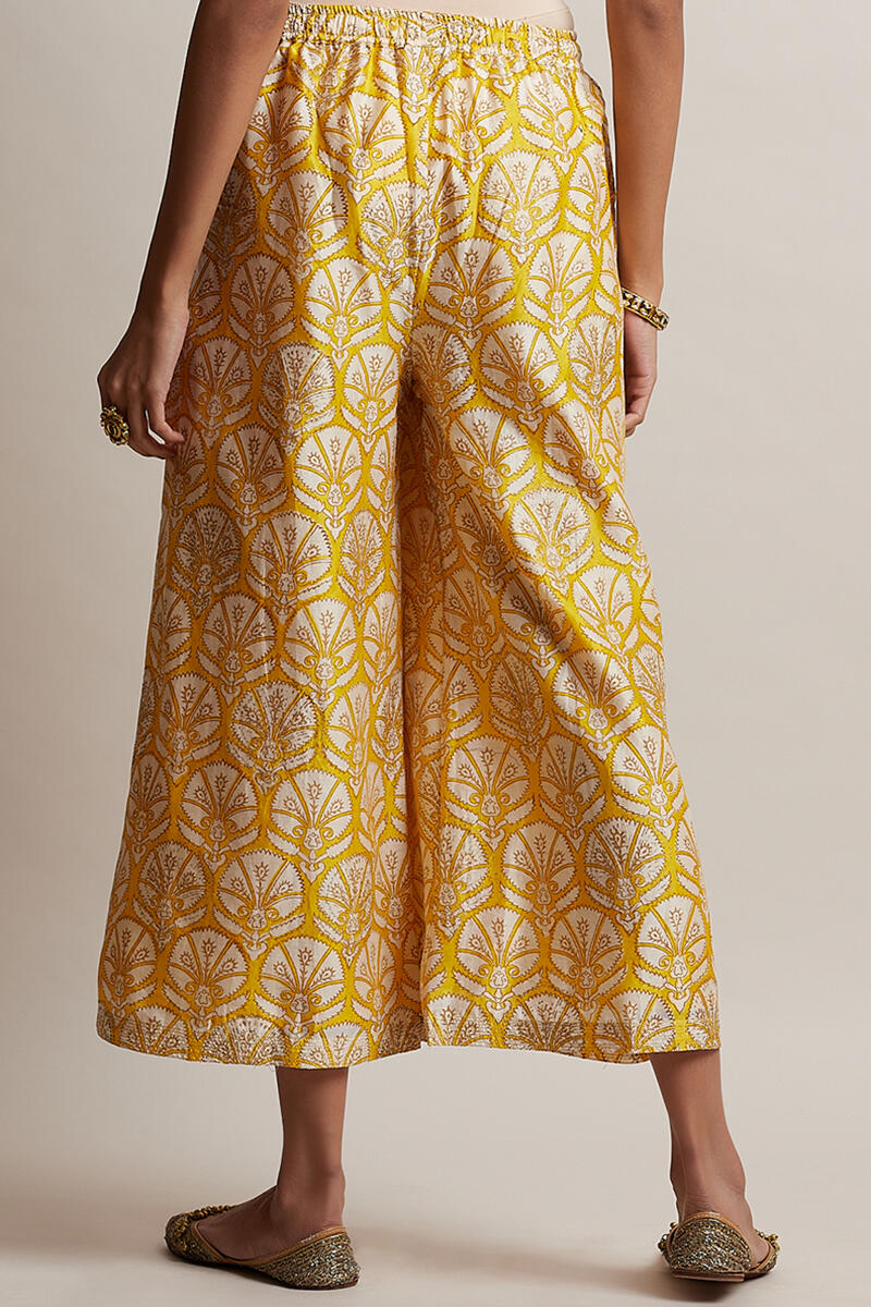 Gul Bano Yellow Chanderi Palazzo