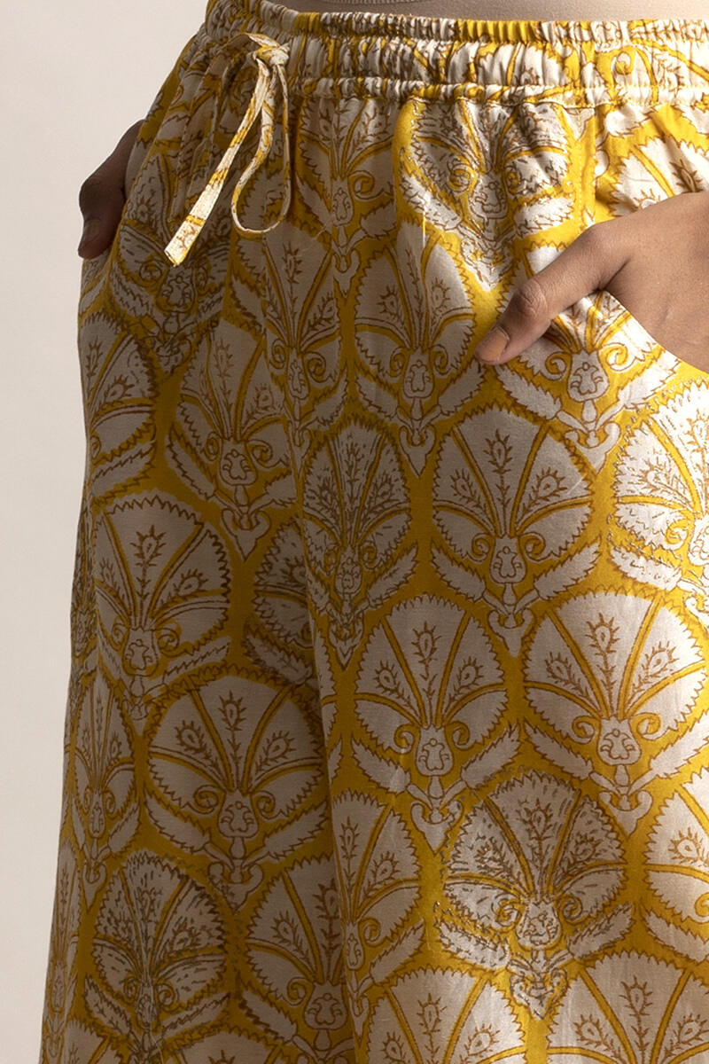 Gul Bano Yellow Chanderi Palazzo