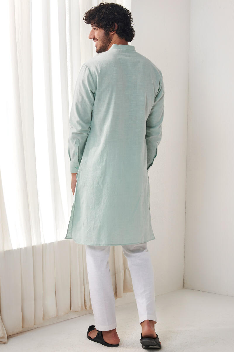 Zaid Sky Blue Handloom Kurta