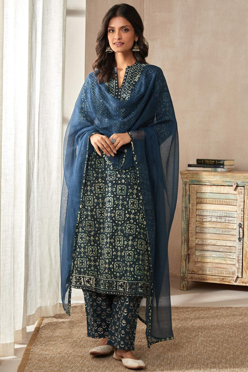 Sehra Mahi Bagru Kurta