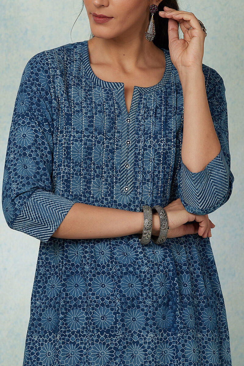 Nurtaj Nuzakat Indigo Kurta