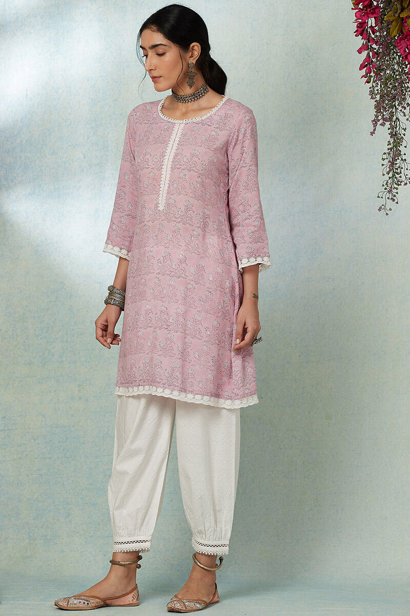 Nusrat Jahan Mahin Lace Short Kurta