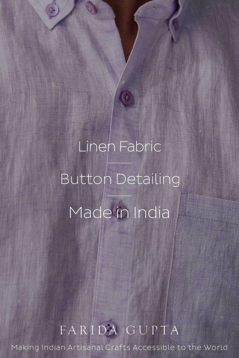 Zaid Purple Linen Shirt