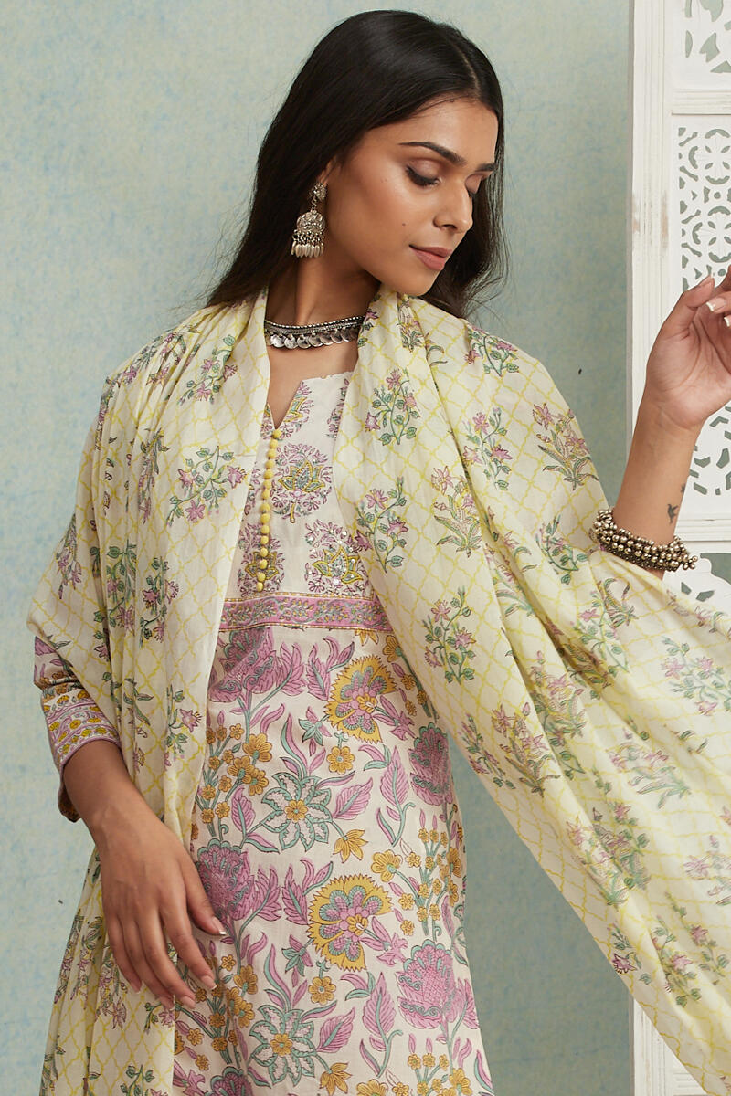 Roz Meher Farzin Block Printed Dupatta