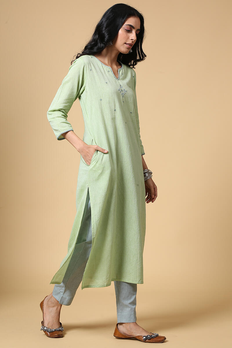 Roza Gauhar Green Kurta