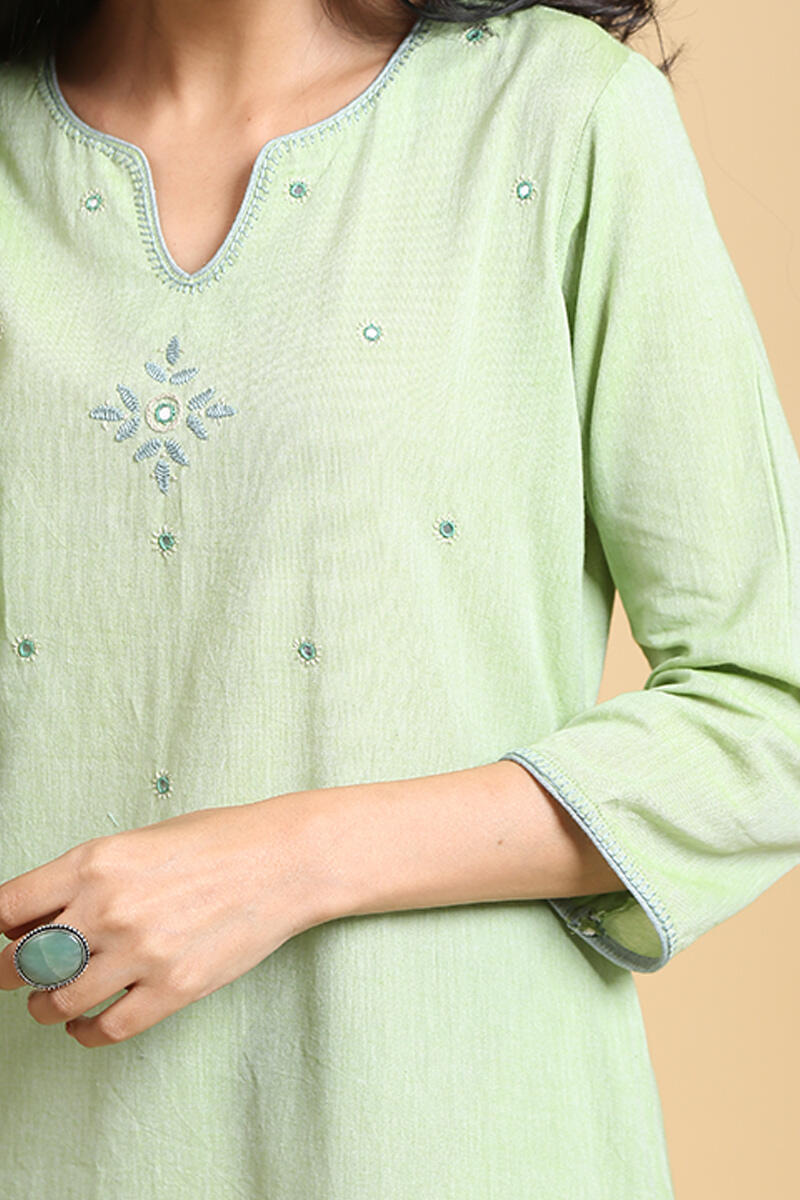 Roza Gauhar Green Kurta